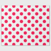Classic Christmas Template Red Polka Dots White Geschenkpapier (Flach)