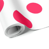 Classic Christmas Template Red Polka Dots White Geschenkpapier (Rolleneckpunkt)