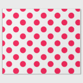 Classic Christmas Template Red Polka Dots White Geschenkpapier (Flach)