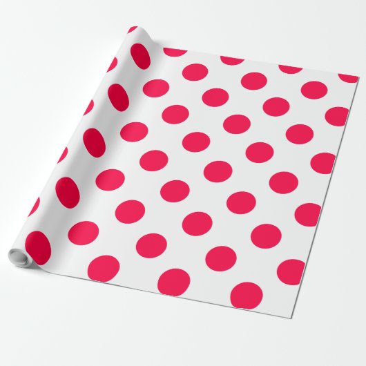 Classic Christmas Template Red Polka Dots White Geschenkpapier (Ungerollt)
