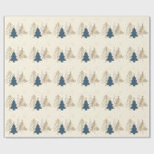 Classic Christmas Tree Ivory Geschenkpapier (Flach)