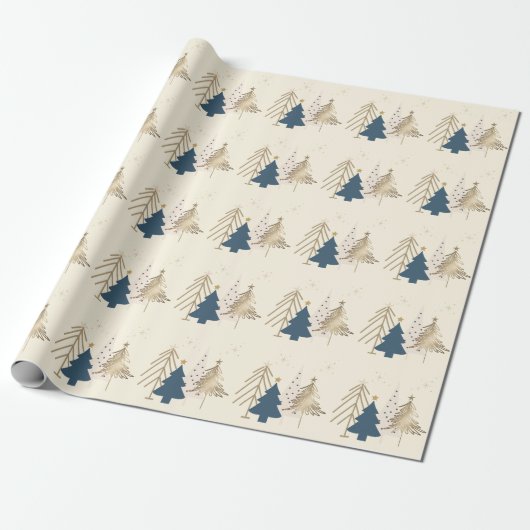 Classic Christmas Tree Ivory Geschenkpapier (Ungerollt)