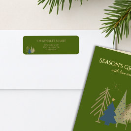 Classic Christmas Tree Seasons Greetings Gold Foil