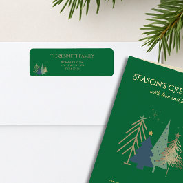 Classic Christmas Tree Seasons Greetings Gold Foil