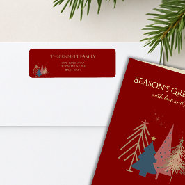 Classic Christmas Tree Seasons Greetings Gold Foil