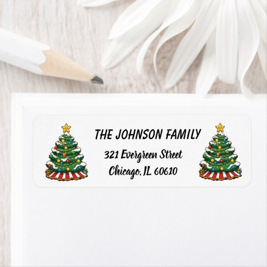 Classic Christmas Tree with Star Return Label (Insitu)