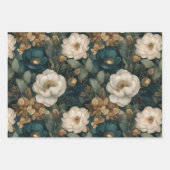 Classic Christmas Winter Green and White Floral Geschenkpapier Set (Vorderseite 2)