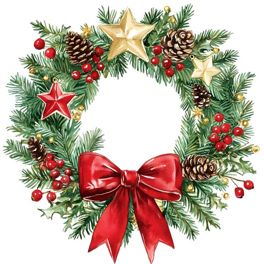 Classic Christmas wreath gift bag custom lettering Mittlere Geschenktüte