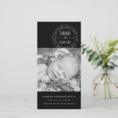 Classic Circle Siegel Baby First Weihnachten Foto (Stehend Vorderseite)