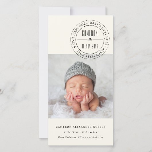 Classic Circle Siegel Baby First Weihnachten Foto (Vorderseite)