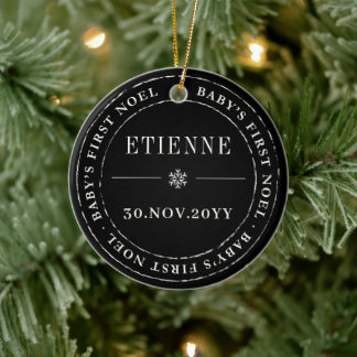 Classic Circle Siegel Baby First Weihnachten Foto Keramik Ornament
