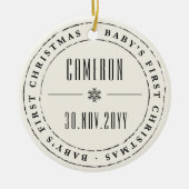 Classic Circle Siegel Baby's First Christmas Keramik Ornament (Vorne)