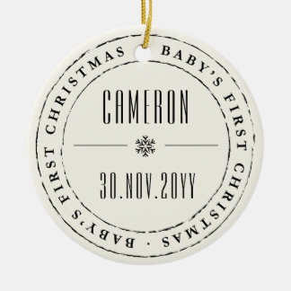 Classic Circle Siegel Baby's First Christmas Keramik Ornament