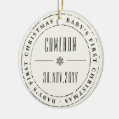 Classic Circle Siegel Baby's First Christmas Keramik Ornament (Links)