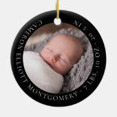 Classic Circle Siegel Baby's First Christmas Keramik Ornament (Hinten)