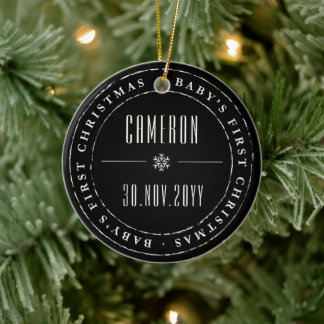 Classic Circle Siegel Baby's First Christmas Keramik Ornament