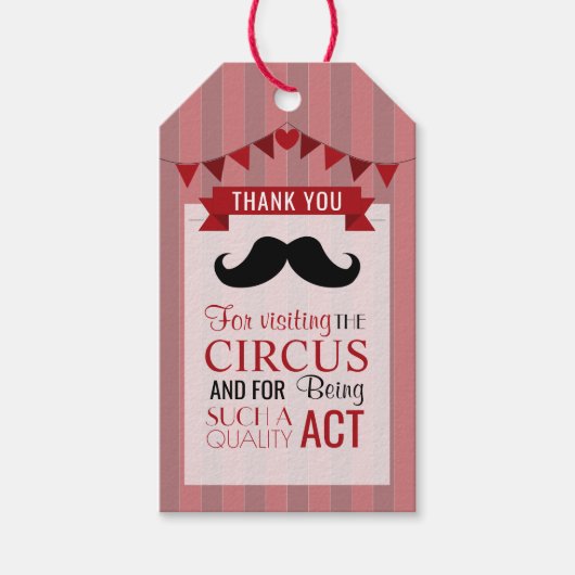 Classic Circus Poster Children's Birthday Party Geschenkanhänger (Vorderseite)