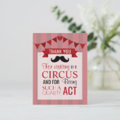 Classic Circus Poster Geburtstagsparty Danke Postkarte (Stehend Vorderseite)