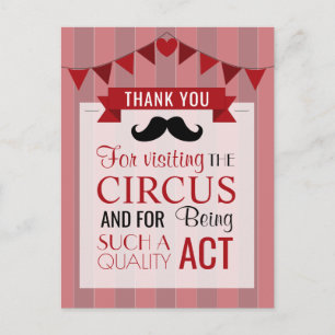 Classic Circus Poster Geburtstagsparty Danke Postkarte