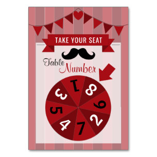 Classic Circus Poster Geburtstagsparty Table No. Tischnummer