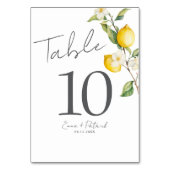 Classic Citrus Lemon Summer Tischnummer (Vorderseite)