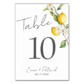 Classic Citrus Lemon Summer Tischnummer (Vorderseite)