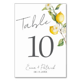 Classic Citrus Lemon Summer Tischnummer