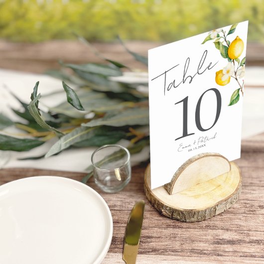 Classic Citrus Lemon Summer Tischnummer