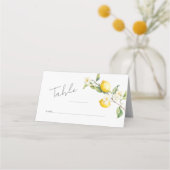 Classic Citrus Lemon Summer Tischnummer Platzkarte (Vorderseite)