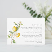 Classic Citrus Lemon Summer Wedding Begleitkarte (Stehend Vorderseite)