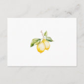 Classic Citrus Lemon Summer Wedding Begleitkarte (Rückseite)