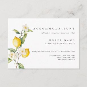 Classic Citrus Lemon Summer Wedding Enclosure Card Begleitkarte