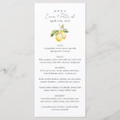 Classic Citrus Lemon Summer Wedding Menu Menükarte (Vorderseite)