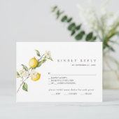 Classic Citrus Lemon Summer Wedding RSVP Card Begleitkarte (Stehend Vorderseite)