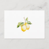 Classic Citrus Lemon Summer Wedding RSVP Card Begleitkarte (Rückseite)