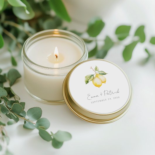 Classic Citrus Lemon Summer Wedding Runder Aufkleber