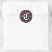 Classic Clan Carnegie Tartan Monogram Runder Aufkleber (Tasche)