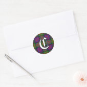 Classic Clan Carnegie Tartan Monogram Runder Aufkleber (Umschlag)