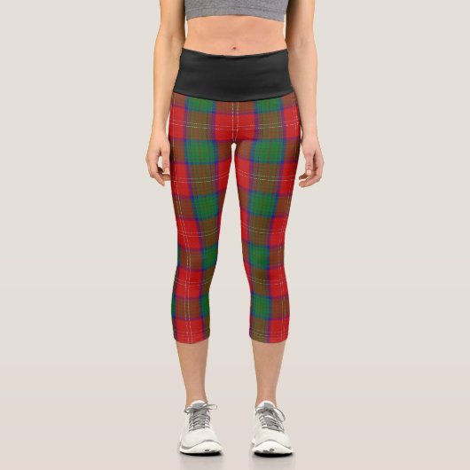 Classic Clan Chisholm Tartan Kariert Capri Leggings (Vorderseite)
