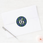 Classic Clan Gordon Tartan Monogram Runder Aufkleber (Umschlag)