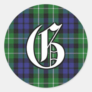 Classic Clan Graham Tartan Monogram Runder Aufkleber
