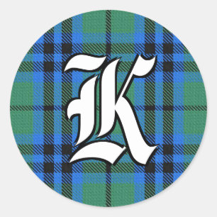 Classic Clan Keith Tartan Monogramm Runder Aufkleber