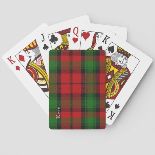 Classic Clan Kerr Tartan Karierte Spielkarten (Rückseite)