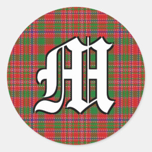 Classic Clan MacAlister Tartan Monogram Runder Aufkleber