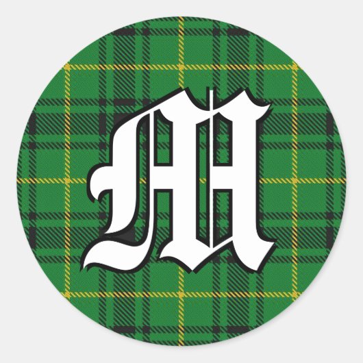 Classic Clan MacArthur Arthur Tartan Monogram Runder Aufkleber (Vorderseite)