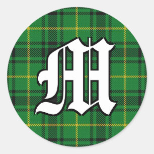 Classic Clan MacArthur Arthur Tartan Monogramm Runder Aufkleber