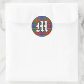 Classic Clan MacBeth Tartan Monogram Runder Aufkleber (Tasche)