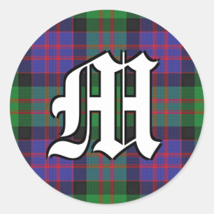 Classic Clan MacDonald Donald Tartan Monogram Runder Aufkleber