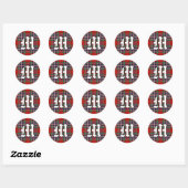 Classic Clan MacFarlane Tartan Monogram Runder Aufkleber (Blatt)