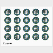 Classic Clan MacKenzie Tartan Monogram Runder Aufkleber (Blatt)